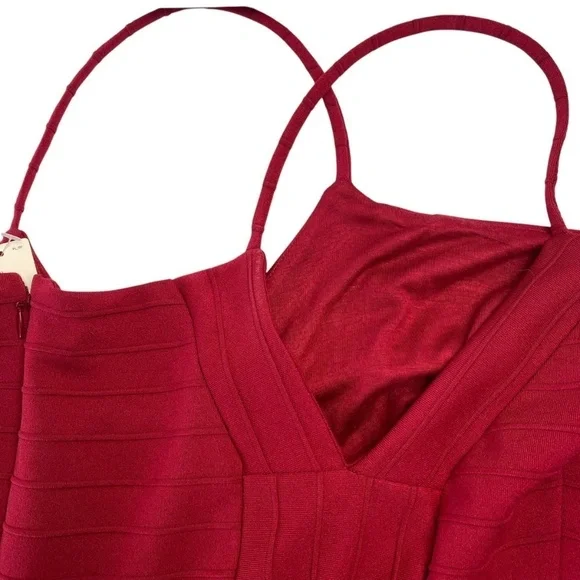 ANTHROPOLOGIE Hutch Square Neck Slim Midi Dress In Cranberry Size L -NWT - Picture 5 of 10